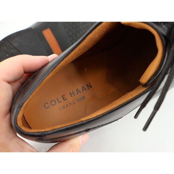 Cole Haan Men's Bedford Derby Plain Toe Shoes Mens 10 M Black Leather Lace Up - Picture 9 of 12